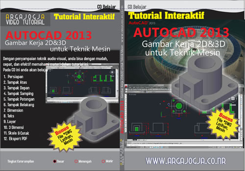 (cae), yang merupakan hasil integrasi antara cad dan cam. Video Tutorial Autocad 2013 Membuat Gambar Kerja 2d 3d Untuk Teknik Mesin Available Now Argajogja S Blog