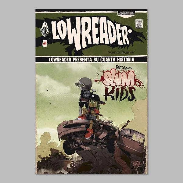 Portada cómic Lowreader Slum Kids sobre coche.