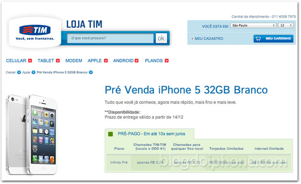 TIM abre pré-venda e revela preço do iPhone 5 de 32GB: R$2 ...