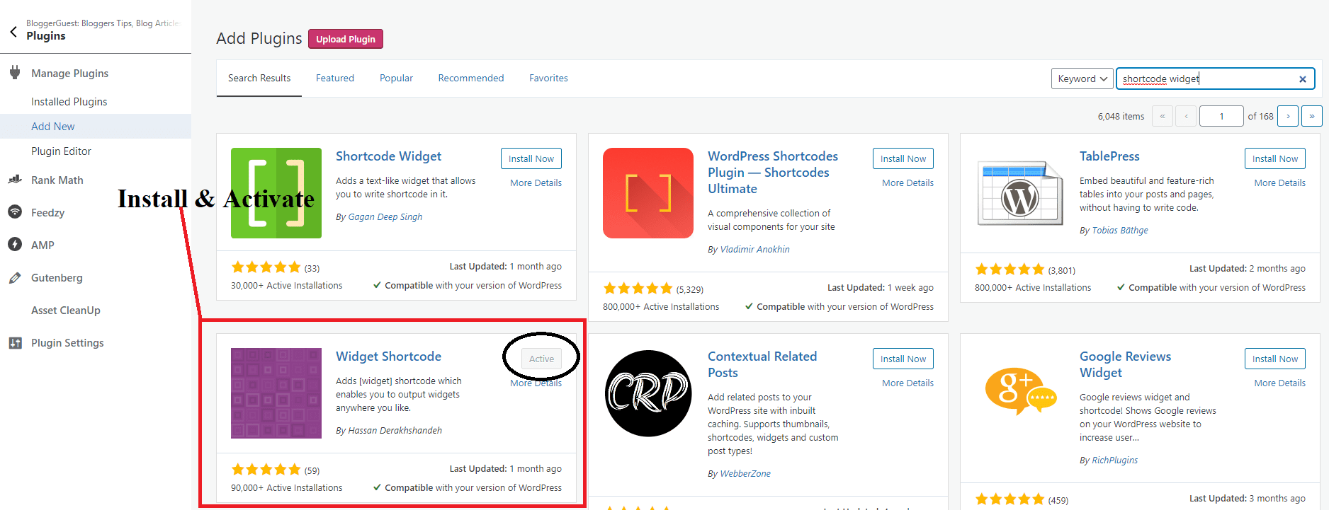 install shortcode widget - convert any widget into shortcode