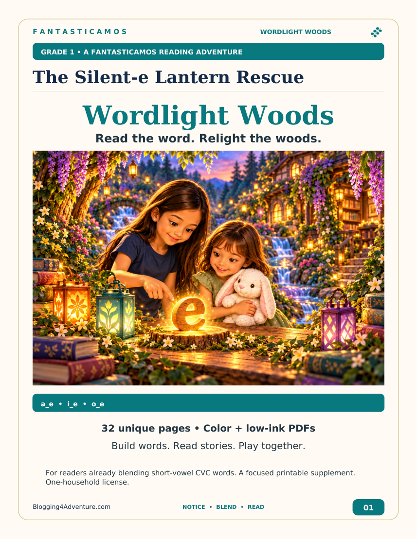 Fantasticamos Wordlight Woods: The Silent-e Lantern Rescue (Grade 1)