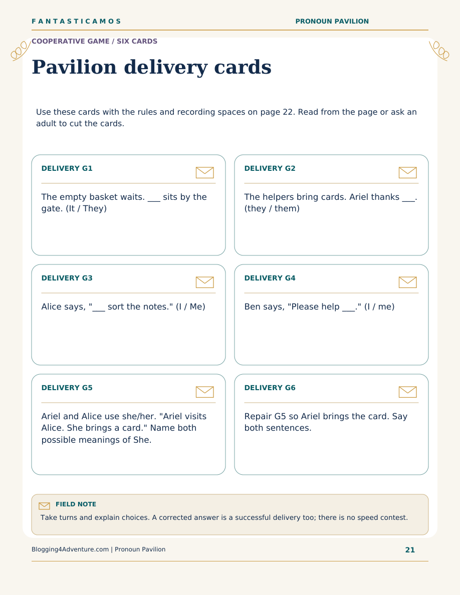 Fantasticamos Pronoun Pavilion: The Clear-Message Rescue (Grade 2)