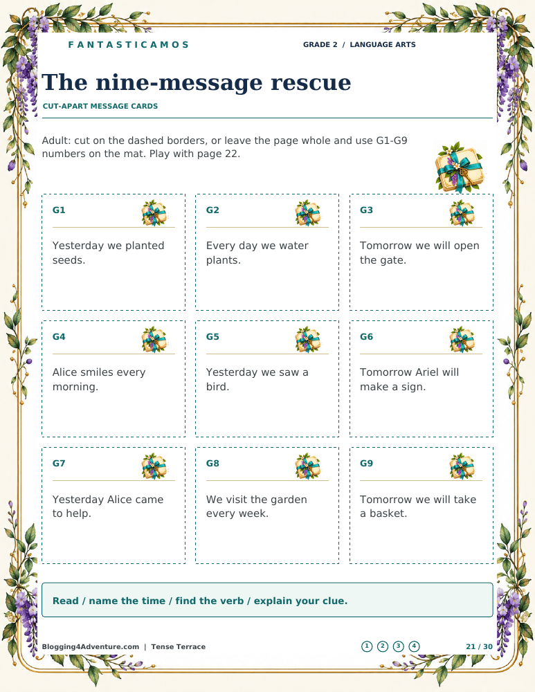 Fantasticamos Tense Terrace: The Yesterday-Today-Tomorrow Rescue (Grade 2)