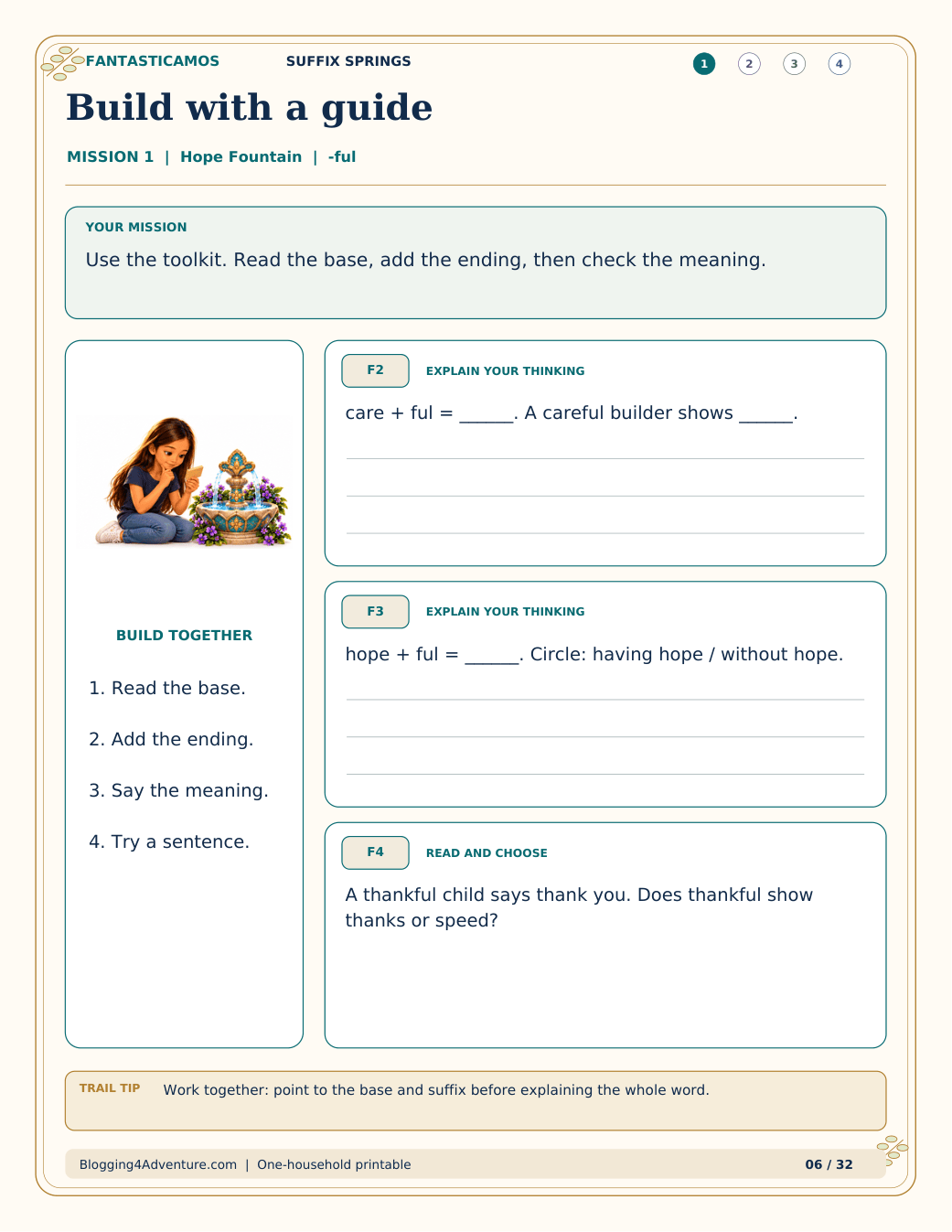 Fantasticamos Suffix Springs: The Four-Fountain Rescue (Grade 2)