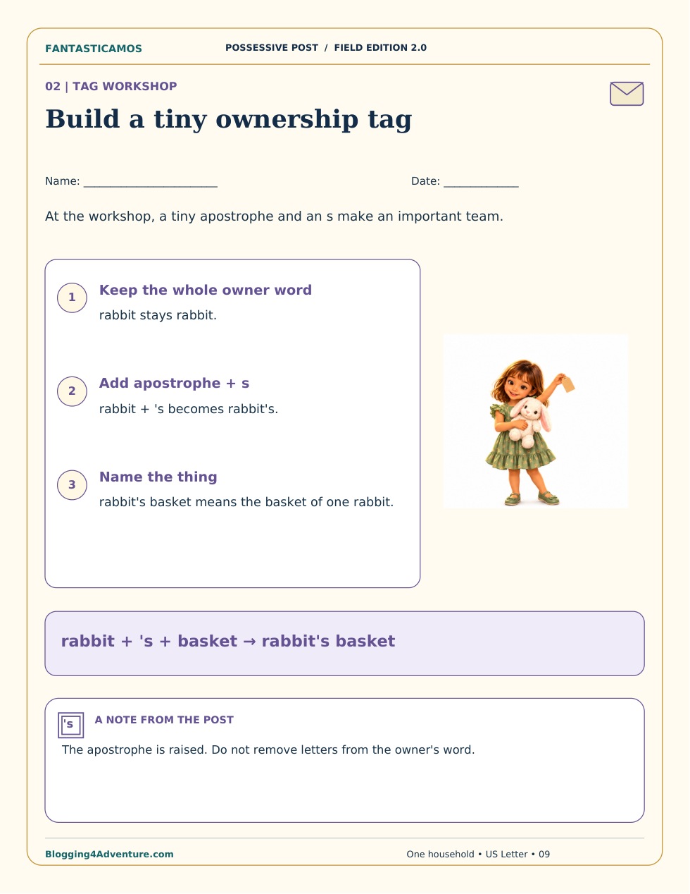 Fantasticamos Possessive Post: The Lost-and-Found Rescue (Grade 2)