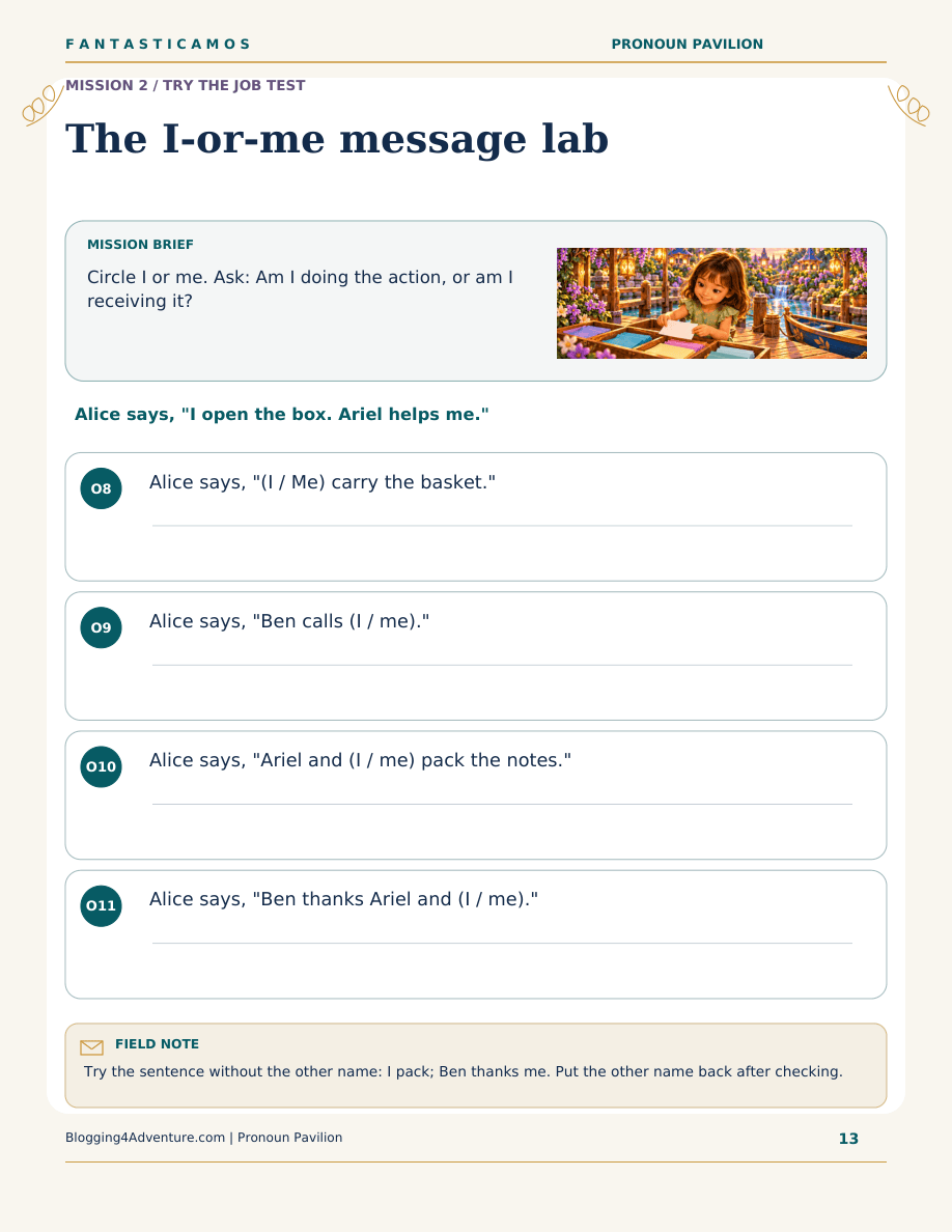Fantasticamos Pronoun Pavilion: The Clear-Message Rescue (Grade 2)
