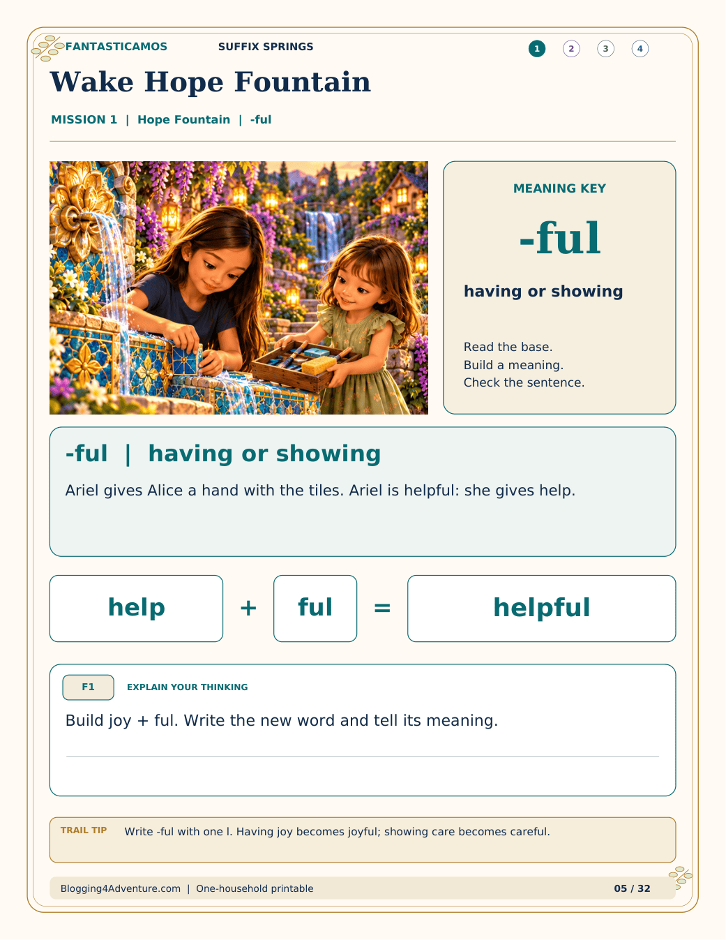 Fantasticamos Suffix Springs: The Four-Fountain Rescue (Grade 2)