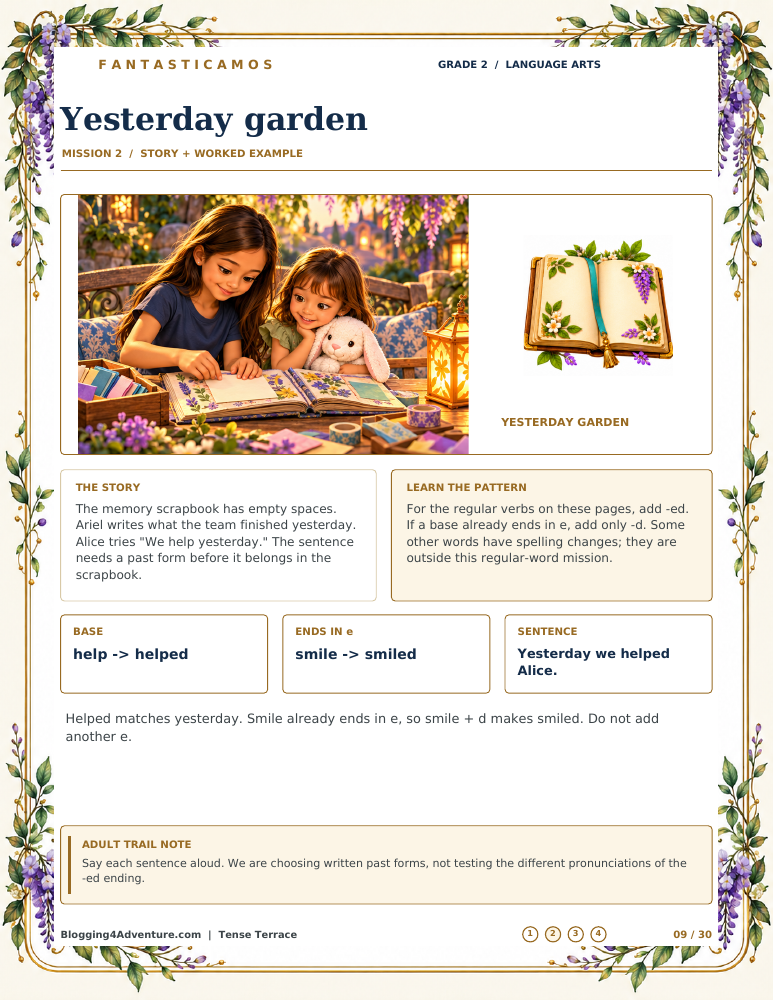 Fantasticamos Tense Terrace: The Yesterday-Today-Tomorrow Rescue (Grade 2)