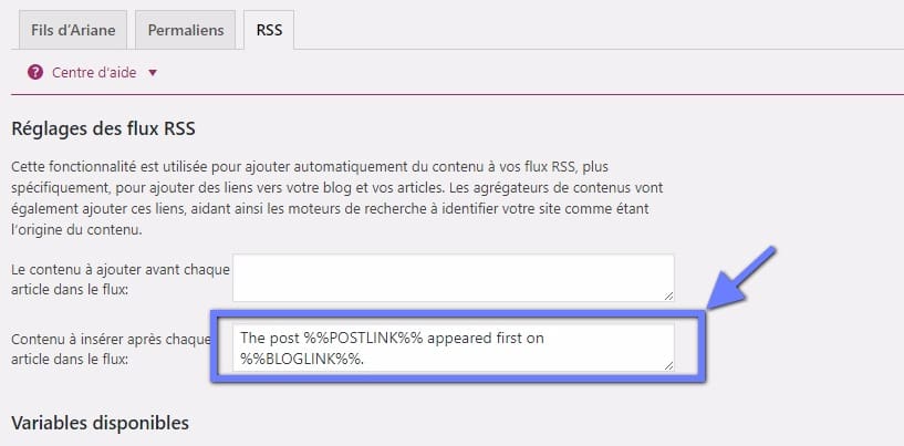 SEO-RSS-Einstellungen » BlogPasCher SEO-Einstellungen