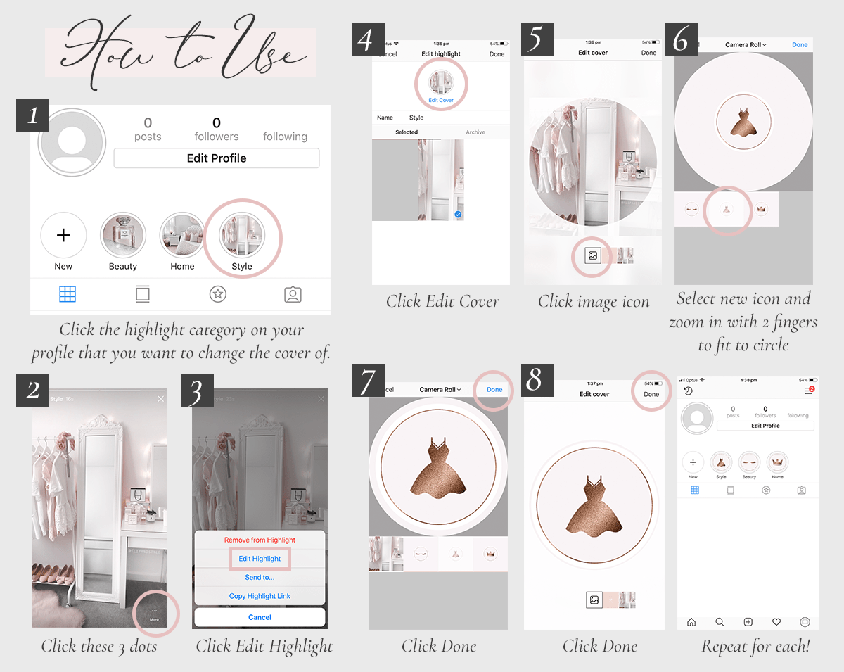 Instagram Highlight Icons White And Rose Gold Blog Pixie