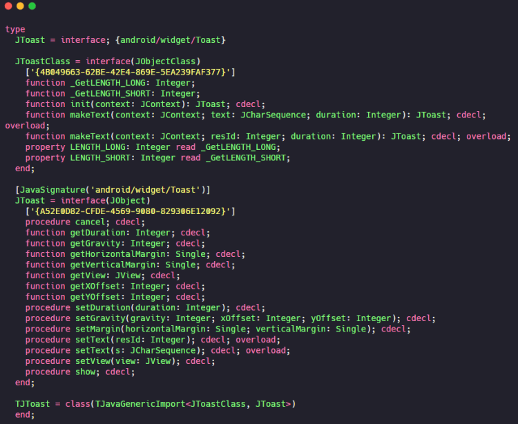 JToastClassDelphiCBuilderFireMonkeyAndroidDevelopment | Embarcadero RAD Studio Delphi C++Builder Blogs