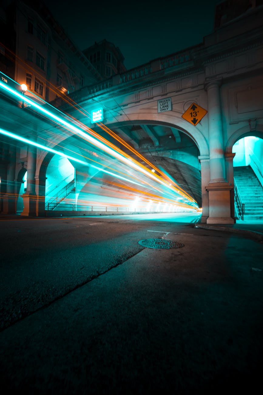 time lapse photography of cars on road during night time