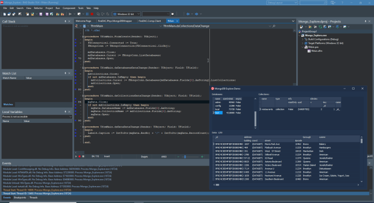 MongoDBSampleApp | Embarcadero RAD Studio Delphi C++Builder Blogs