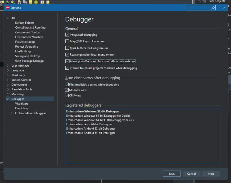 The Dark Secrets Of Faster Compilation With Delphi debugger settings