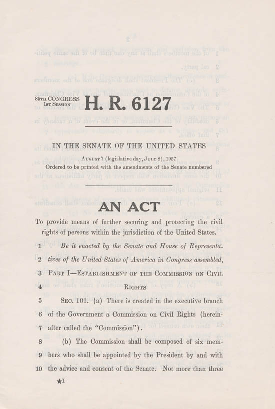 Civil Rights Act of 1957 - civil rights act of 1957 Civil Rights Act of 1957 - civil rights act of 1957