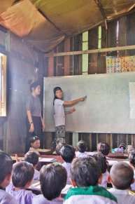 Teaching at the school beside the nunnery.