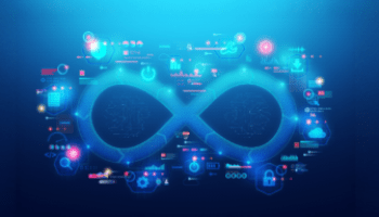 DevseCops / Infinity Loop avec fond bleu