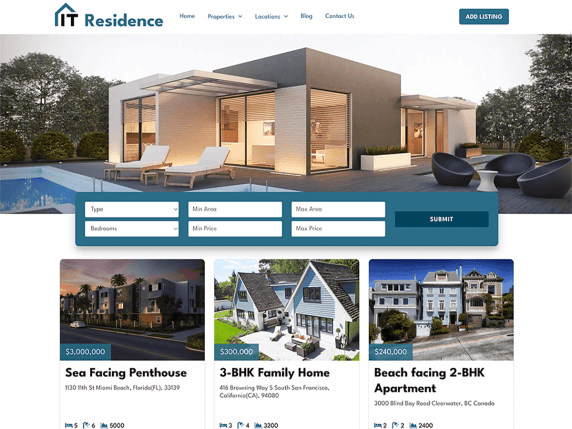 Free IT Residence Real Estate WordPress Theme Download - Blogwings