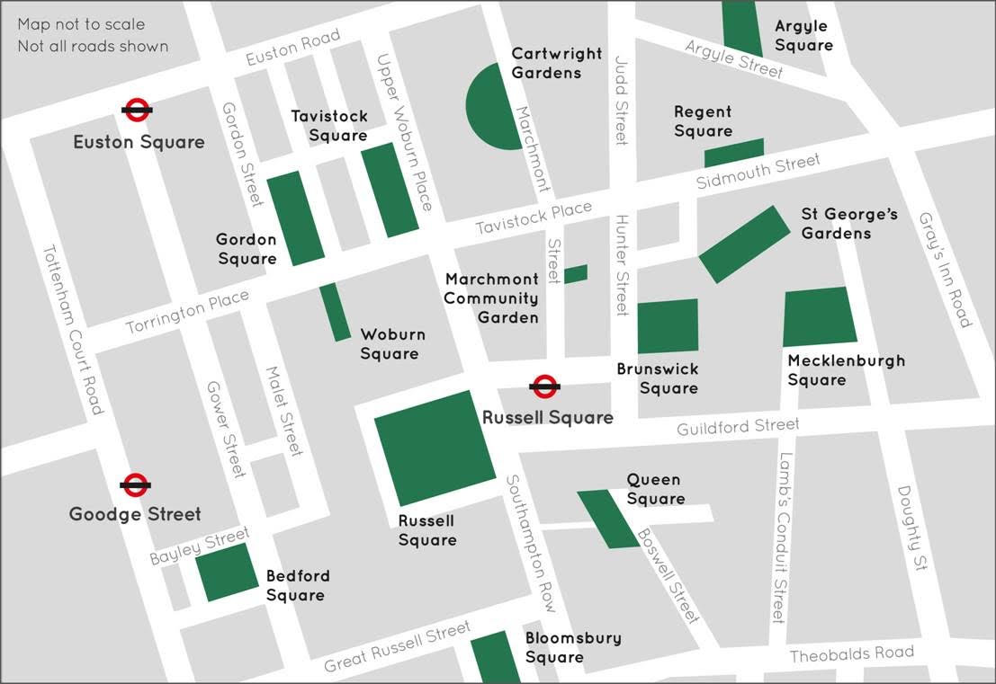Map Bloomsbury Squares Gardens Map 