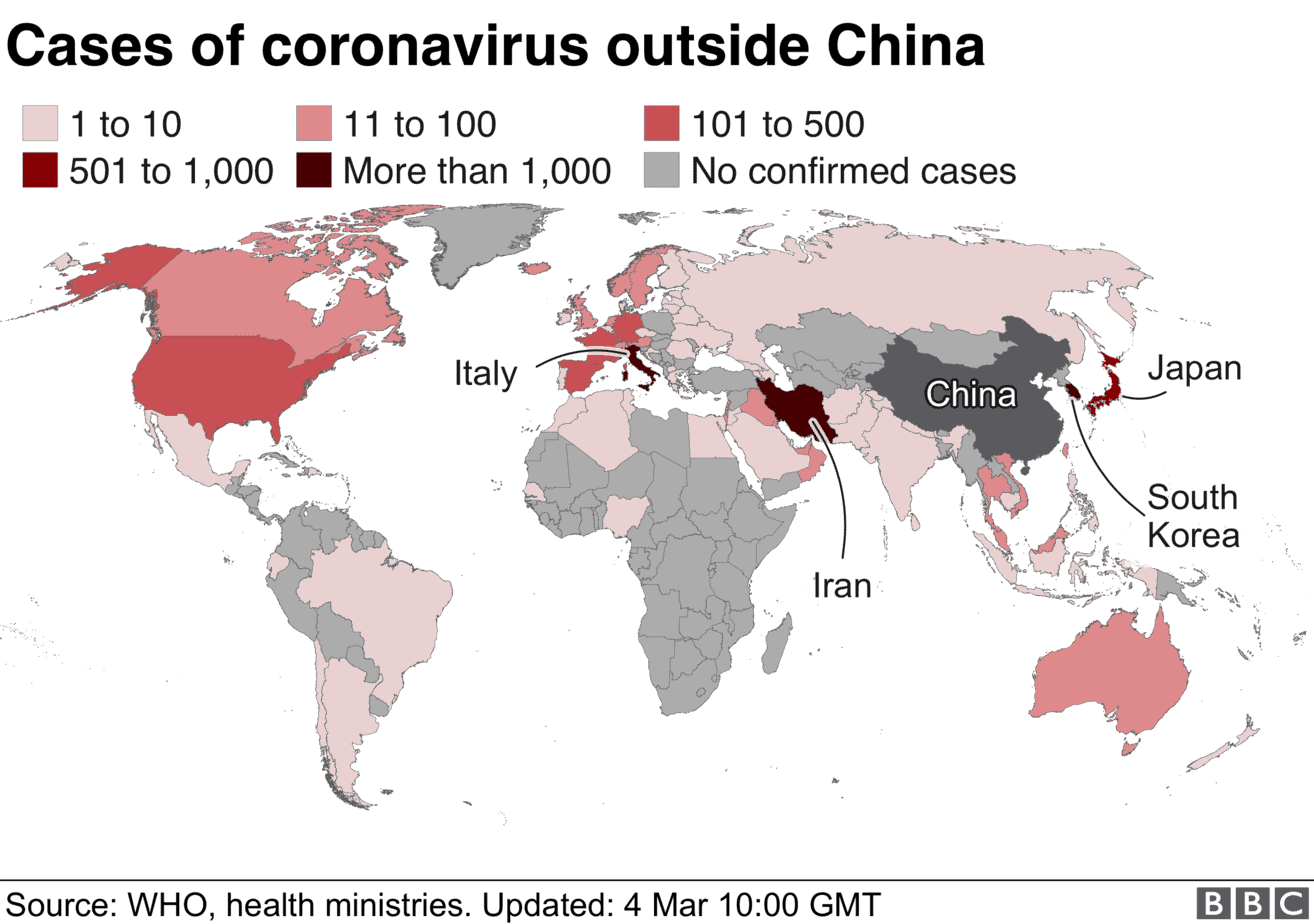 Map of Coronavirus Spread