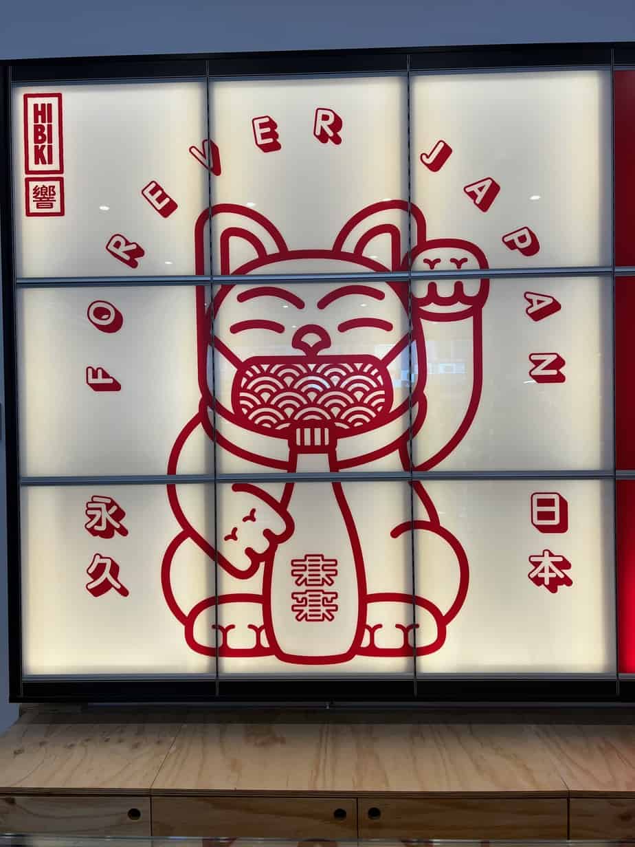 Manekineko cat neon light at Hibiki Future