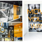 Stark branding at fitness center by creative marketing agency