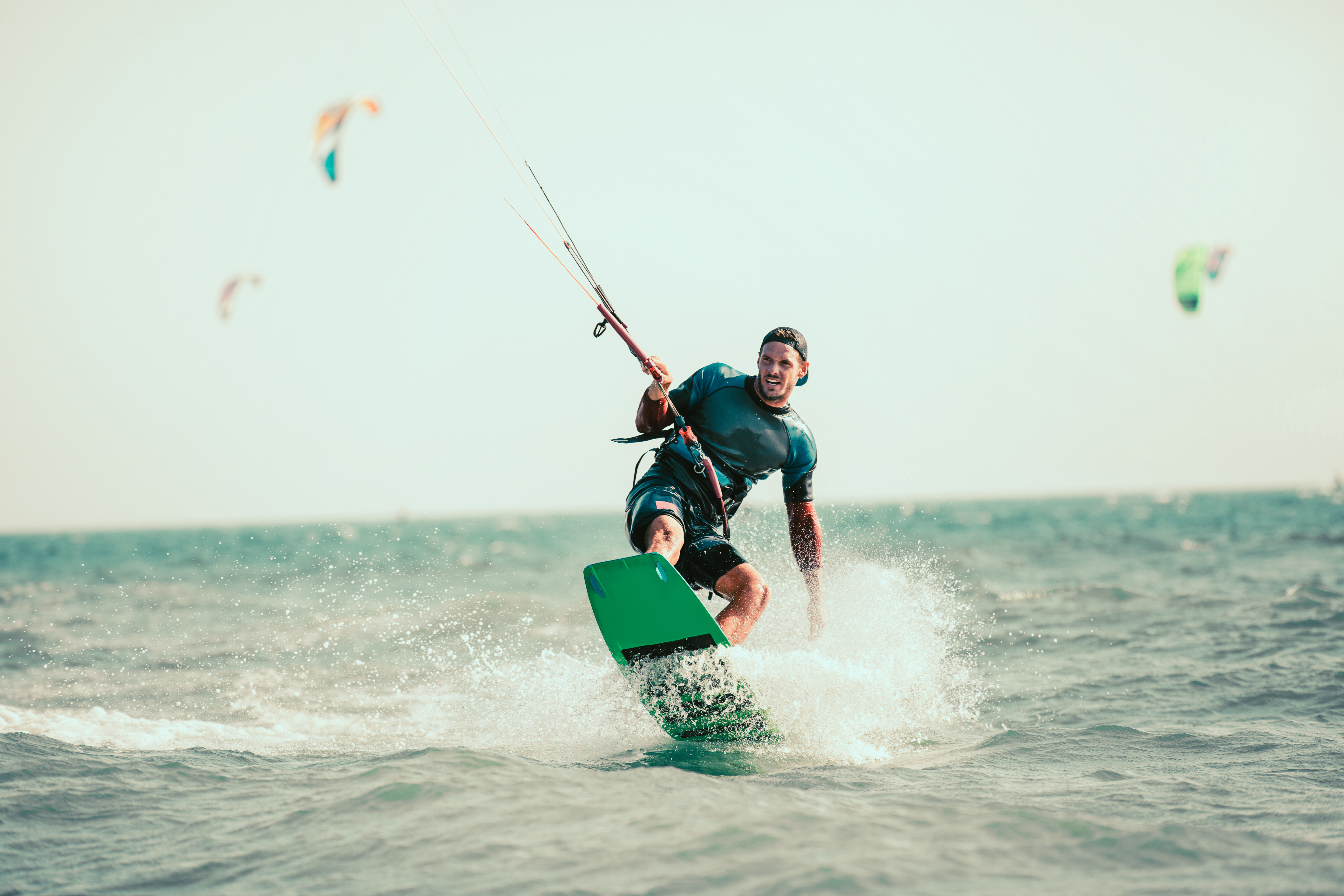 Kitesurfing Kiteboarding action Red Sea