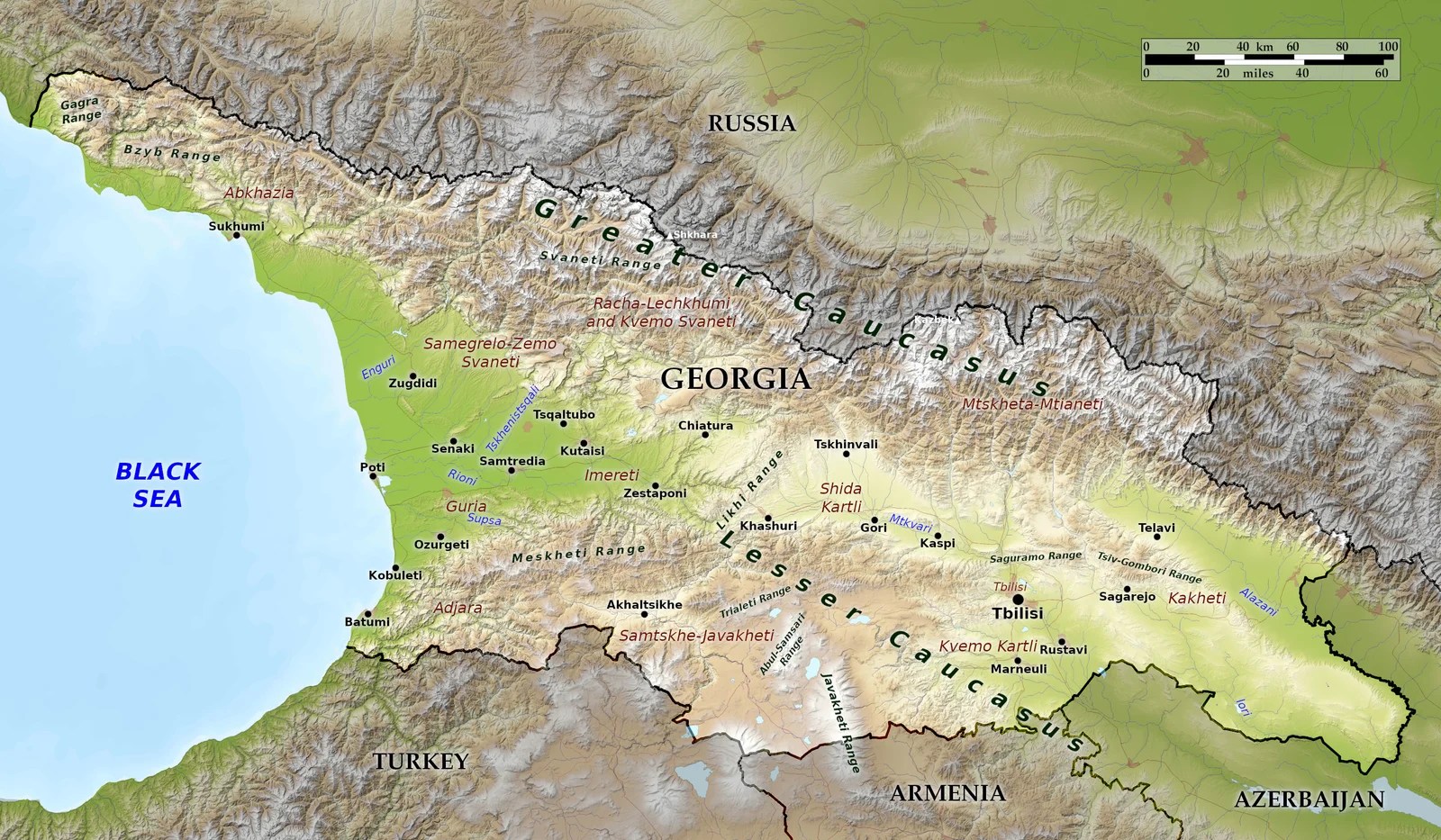 Georgia Political Map By Mapscom From Mapscom Worlds Largest Map Relief Map Of Georgia 