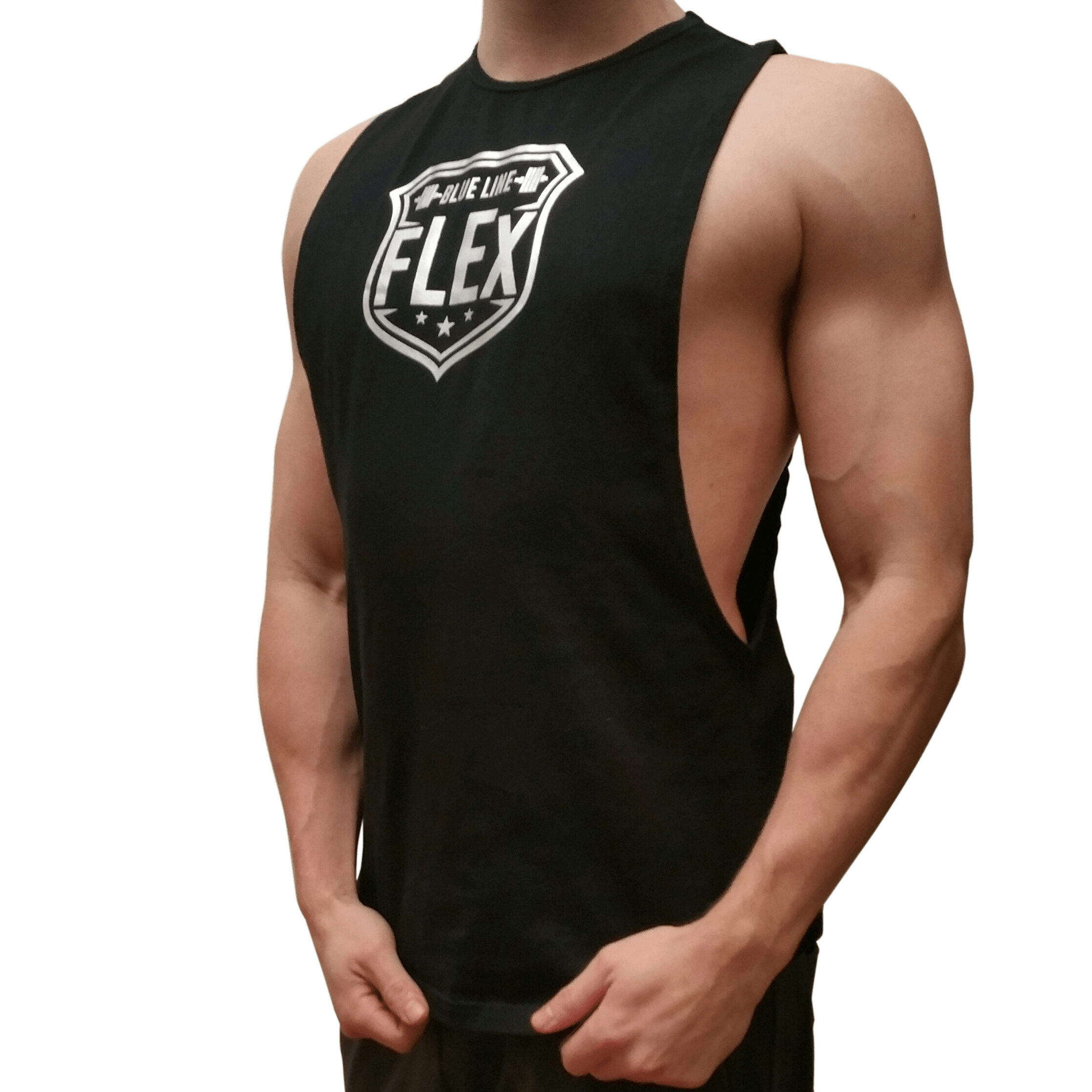 Hero Cutoff Tank - Black - Blue Line Flex