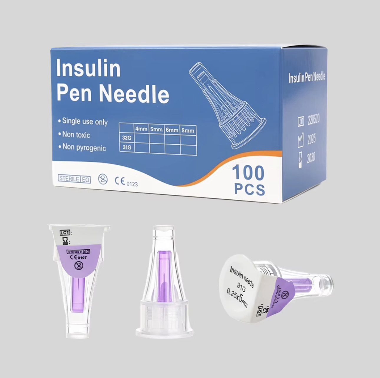 Sterile Insulin Pen Needles 100-Pack