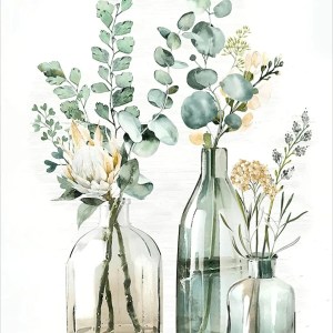 Flowers in 3Glass Jars