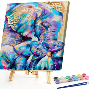 Elephant Family with Brushes