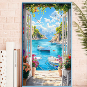 Cross-Stitching - Sea View Through Windows