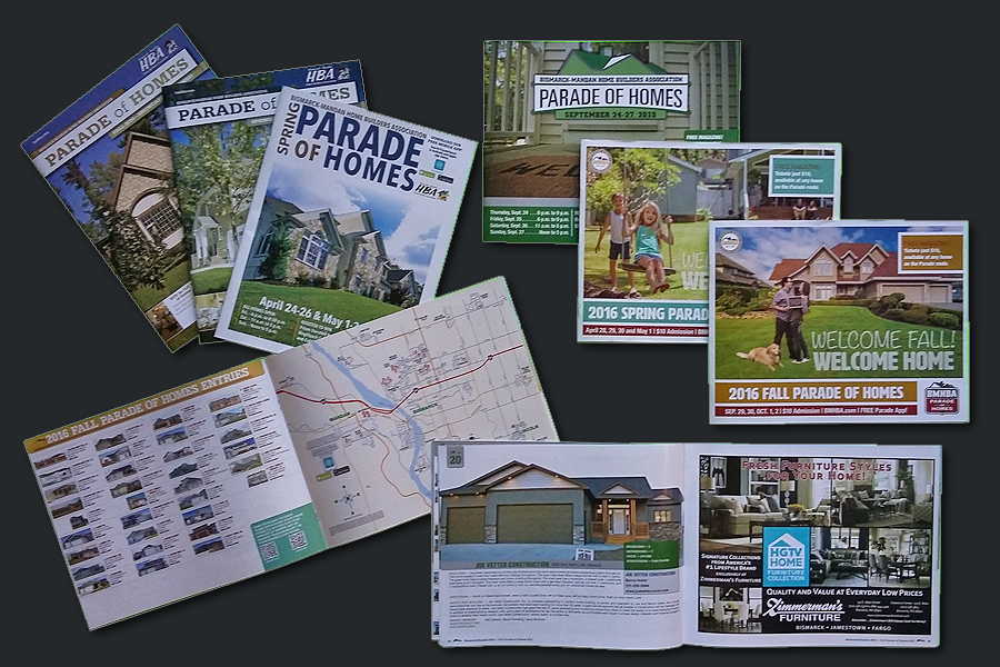 Bismarck-Mandan Parade of Homes Bi-Annual Guides -- Layout, Cover Design, Advertisements, Maps, Project Coordination