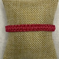 Dark pink macrame adjustable bracelet