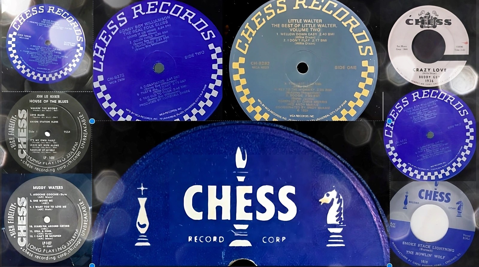 Collage of Chess record Labels