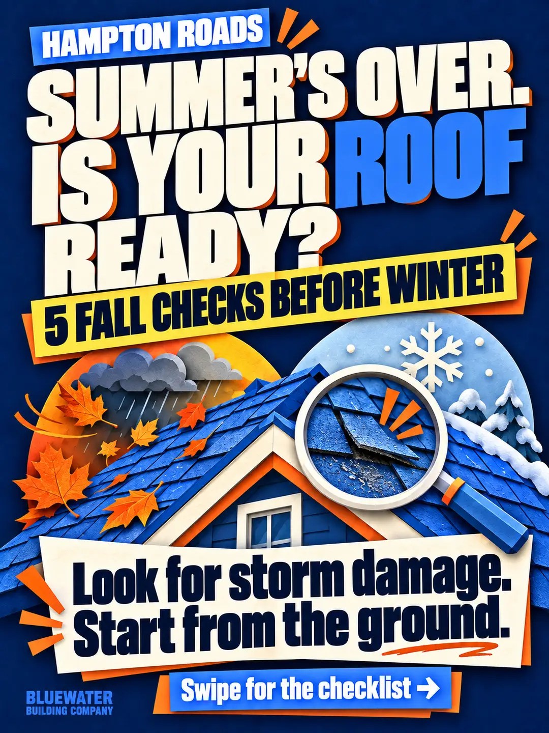 Summer’s over. Is your roof ready? Five fall roof checks before winter, starting from the ground.