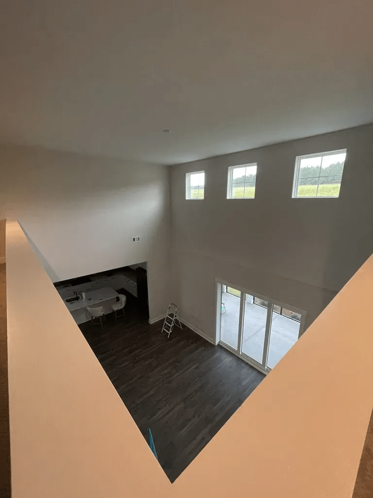 Before: open loft overlook above the great room in a Hampton Lake home, Bluffton SC