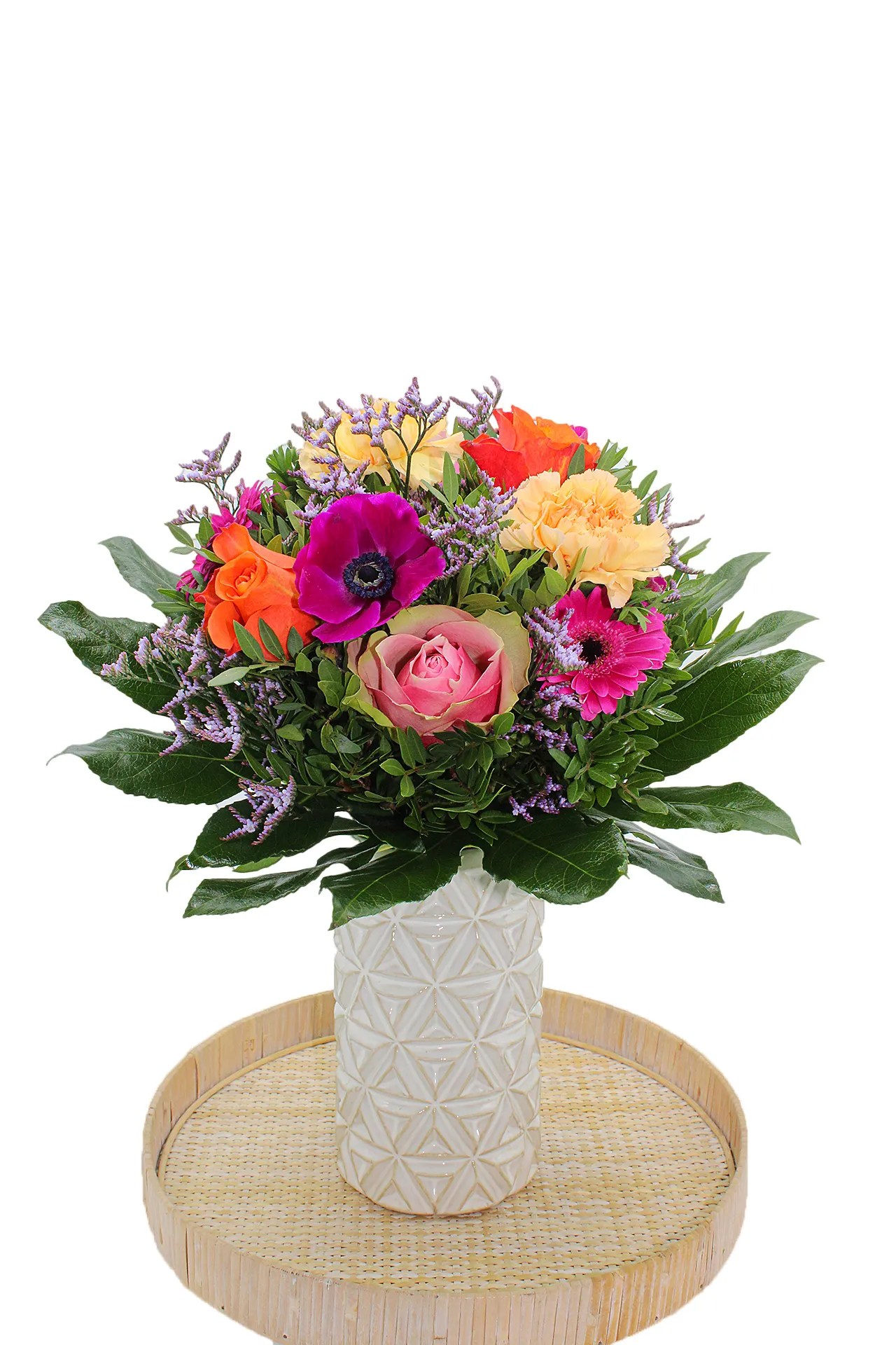 Blumenstrauß „Ich Denk An Dich“ In Weiß Mit Lilien & Nelken - 7-Tage-Frischegarantie Vom Florist