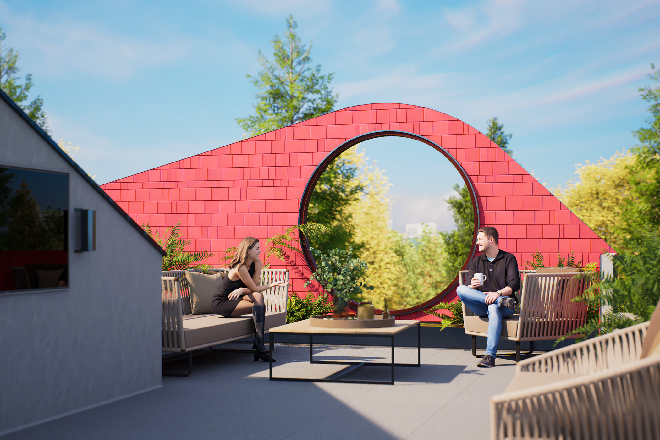 Coral Rooftop Deck Rendering