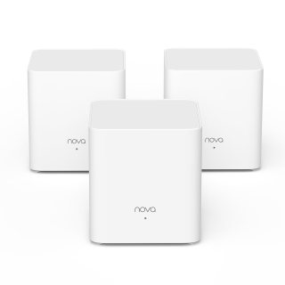 Tenda AX1500 Mesh WiFi 6 System Nova MX3 - hasta 1201 Mbps en 5 GHz, Cubre hasta 300 Metros Cuadrados, Red de Malla de Doble Banda Gigabit para 80 Dispositivos, Funciona con Alexa, 3-Pack