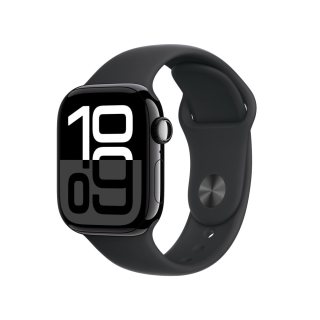 Apple Watch Series 10 GPS + Cellular • Caja de Aluminio Negro Azabache de 42 mm • Correa Deportiva Negra - M/L