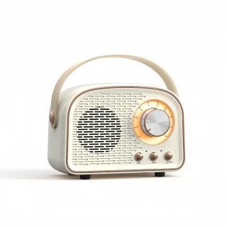 Sanpyl Altavoz Bluetooth Retro, Mini Altavoz Bluetooth Inalámbrico Portátil Compatible con Conectividad Dual, Altavoz de Decoración Vintage para Dormitorio, Oficina, Fiesta, 8 Horas de