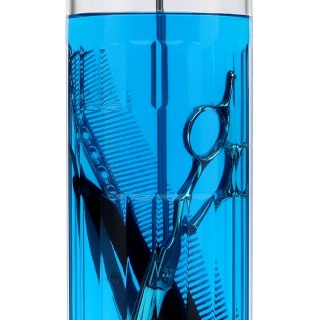 ZIBARBER - Tarro desinfectante de vidrio, 50 onzas, tarro esterilizante grande para implementos de manicura y pedicura, herramientas de peluquero de salón, 11.7 pulgadas de alto x 3.8 pulgadas de