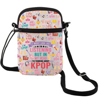Bolsa cruzada para amantes de la música, K-pop, K-pop, para abanicos de K-pop, bolsa de hombro para abanicos de K-pop, regalo para fanáticos