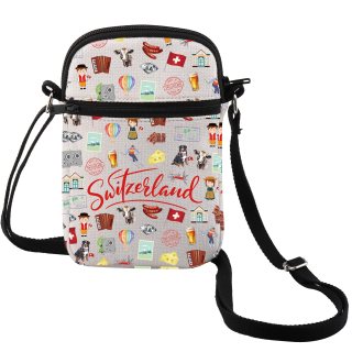 Bolsa cruzada de Suiza, regalo de viaje de Suiza, regalo de día festivo, Suiza, bolsa de recuerdo de viaje (Switzerland CB), Suiza Cb