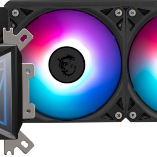 MSI MAG CoreLiquid I240 Negro - Enfriador líquido para CPU AIO ARGB - Diseño de espejo infinito - Soporte UNI - Radiador de 240 mm - Ventiladores dobles ARGB PWM de 120 mm - Compatible con LGA