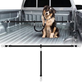 Clysee - Sistema de correa de perro para cama de camión para un perro, correa de arnés de coche, correa de seguridad ajustable resistente para camioneta, SUV, camión, cama al aire última intervensión