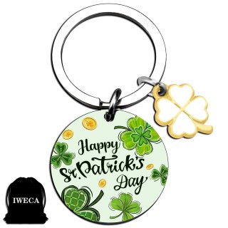 Llavero de trébol de cuatro hojas para el día de San Patricio, regalo para el día de San Patricio, regalos para el día de San Patricio, regalos de fiesta para niños, adolescentes, familiares,