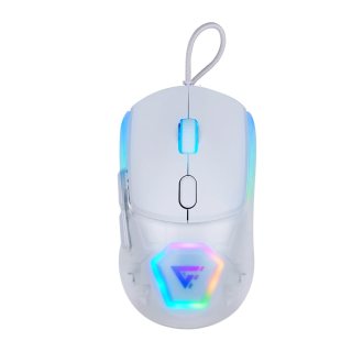 GAME FACTOR MOG530-WH Mouse Gamer Pixart 3327 hasta 12,000 dpi 1000 Hz Ajustable con Software Iluminacion RGB Framerate de 6200 fps Color Blanco